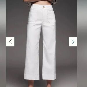 Anthropologie Maeve Colette Crop Linen Pants, Wide Leg,